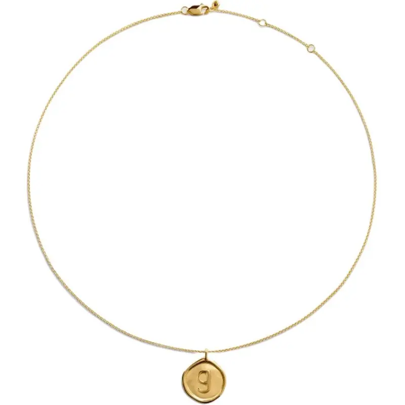 Monica Vinader Sterling Silver Plated With 18k Gold Necklaces Women's Gold-1