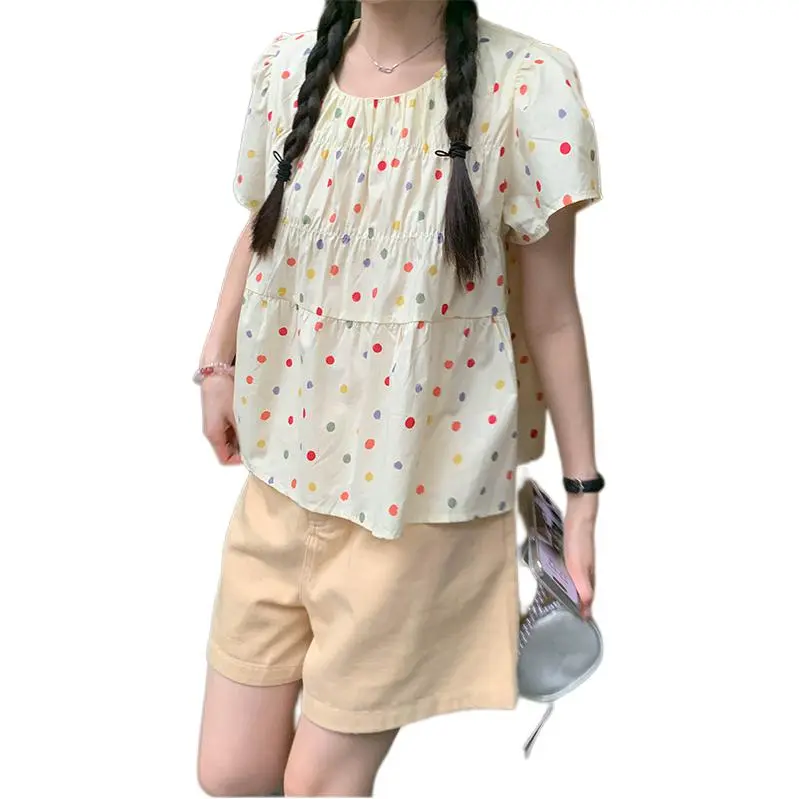 XINBANGBANG Shirt Women's Colorful Specks-2