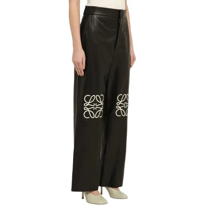 LOEWE Leather Pants Women's Black-1