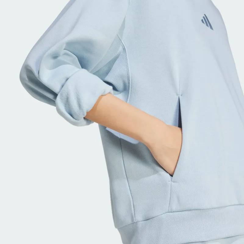 Adidas W ALL SZN BF HD Sweatshirt Women's Blue-4