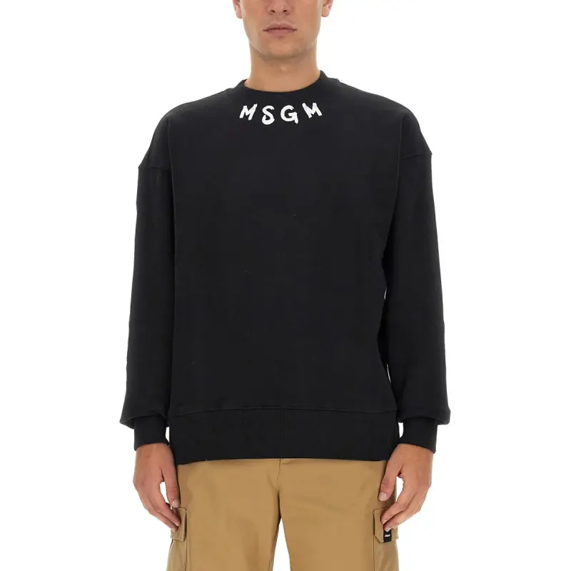 MSGM Logo Printed Crewneck Sweatshirt-2