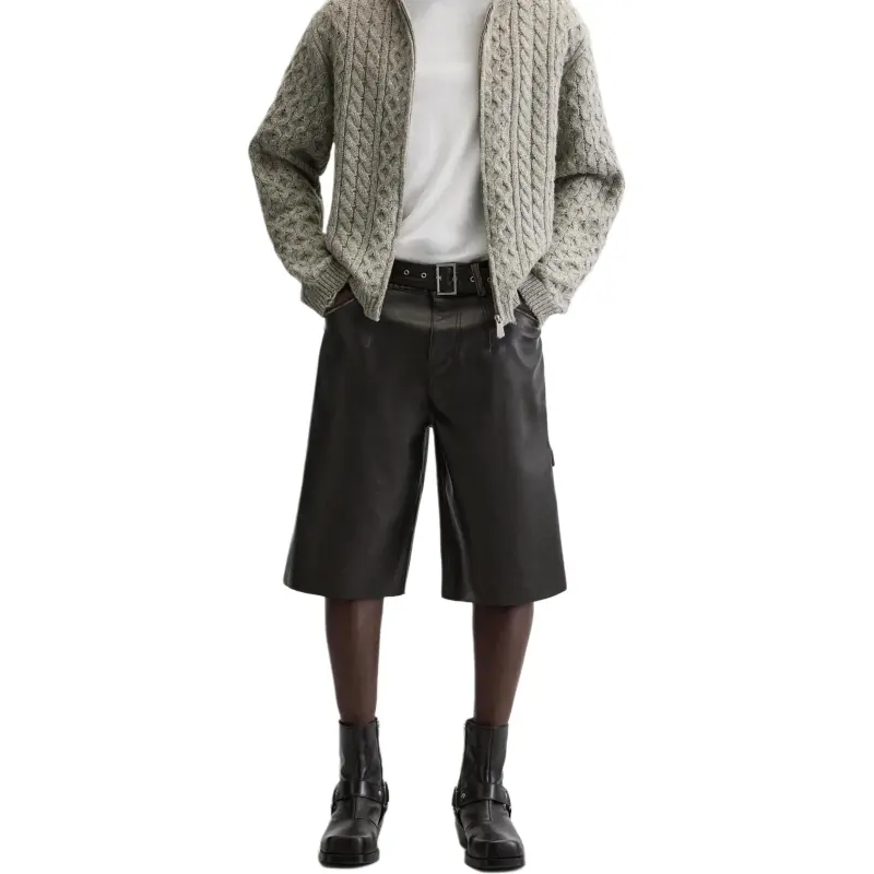 ZARA Casual Shorts Men's Black/Brown-3