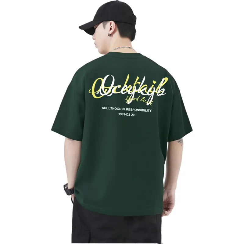 YK&YB T Shirts Unisex Dark Green-3