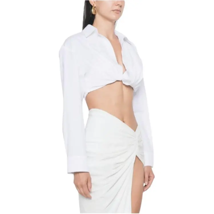 Jacquemus Twist Detailed Cropped Shirt-3