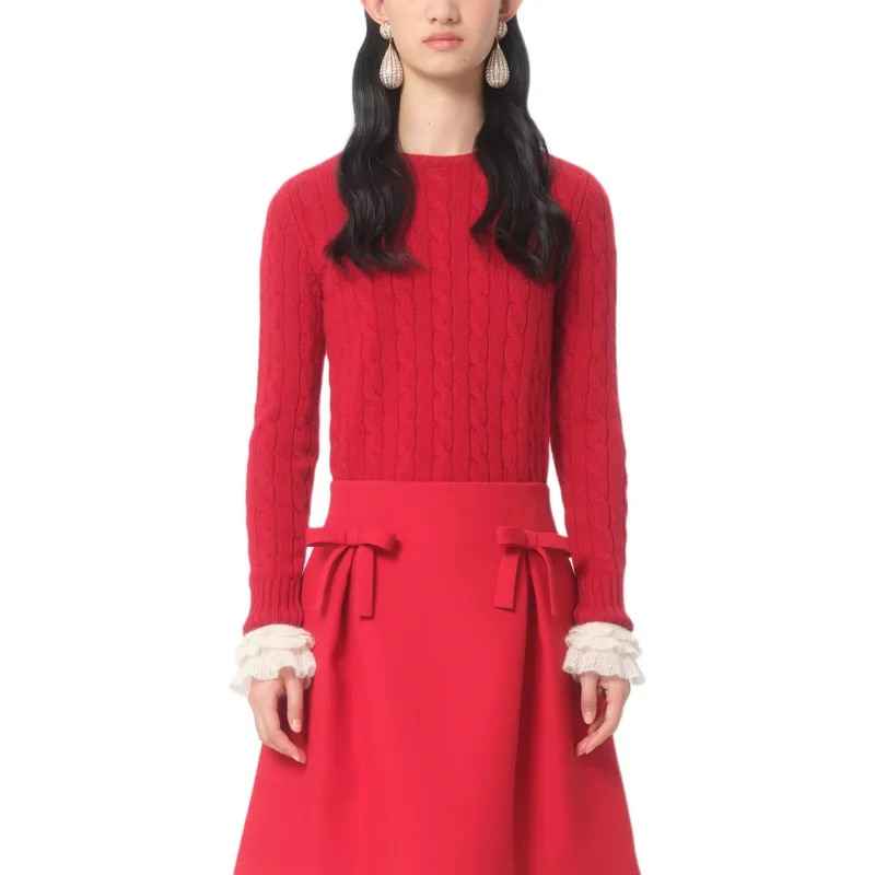Valentino FW24 Cashmere Sweater Women's Red-2