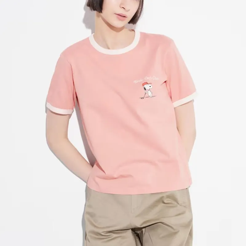 UNIQLO Regular T Shirt Women's Pink-1