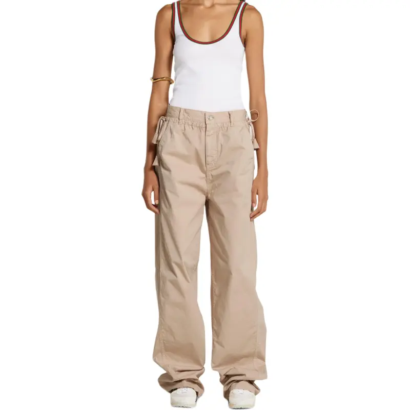 GUCCI SS25 Spring Summer Collection Casual Pants Women's Khaki-1