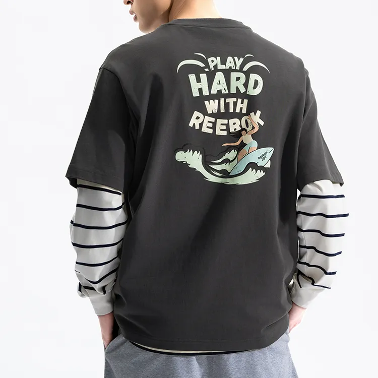 Reebok T Shirt Unisex Charcoal Black-3