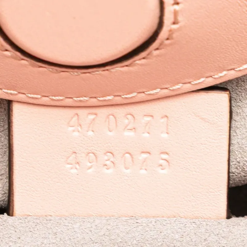 GUCCI 2000 2015 Mini Leather Bamboo Nymphaea Satchel-4