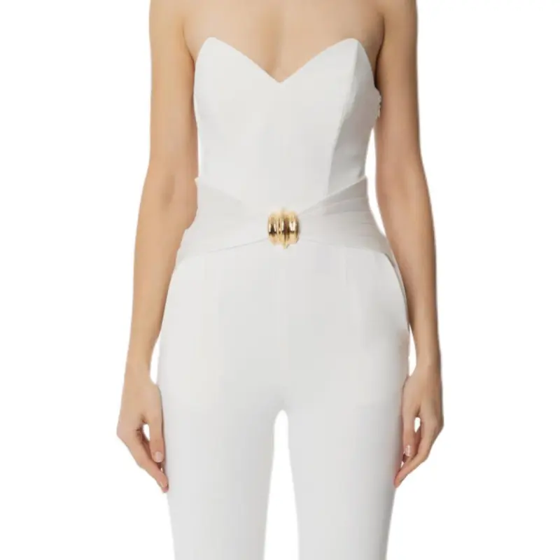 Elisabetta Franchi Bow detailing Crepe Jumpsuit-4