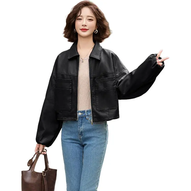 Yi Mengyuan Leather Jacket Women's-0