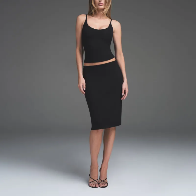 SKIMS SS25 SMOOTH LAYERS SCOOP NECK CAMI Camisole Women's OBSIDIAN/Obsidian Color-1