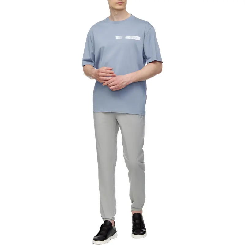 Zzegna T Shirts Men Blue-2