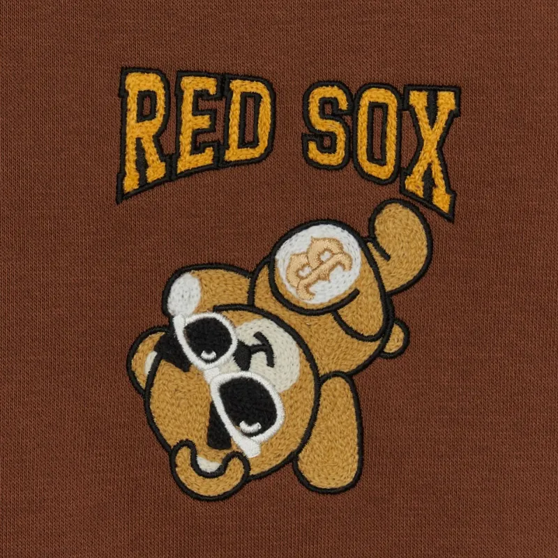 MLB Boston Red Sox Frowning Bear Collection Sweatshirt Unisex Light Brown-2