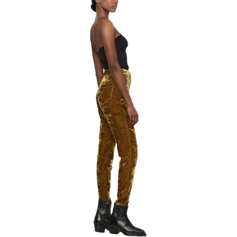 SAINT LAURENT Velvet effect Slim cut Trousers-4