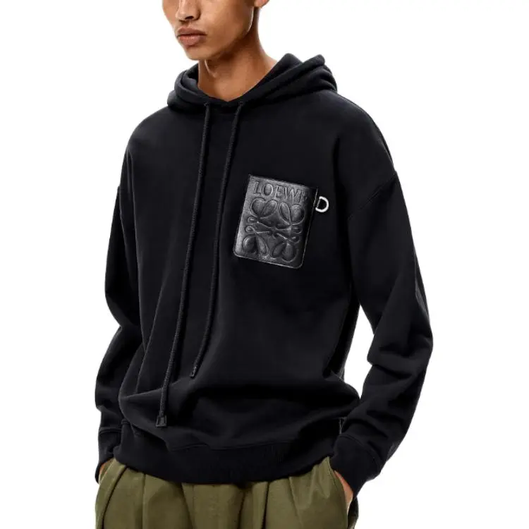 LOEWE Anagram Leather Patch Hoodie-1