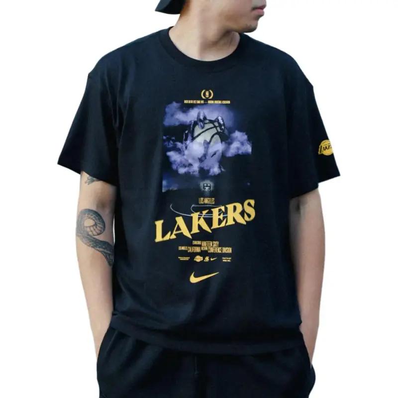 Nike x NBA CourtsideLos Angeles Lakers T-Shirt Men's Black-4