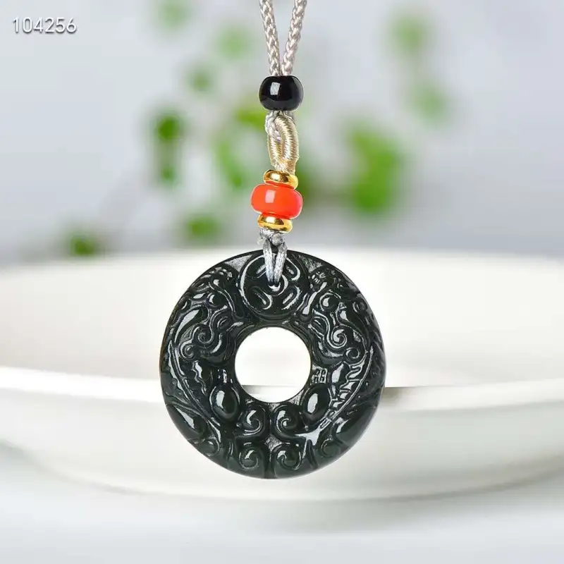 JUNWEN Hetian Jade Necklaces Green Jade Unisex-5