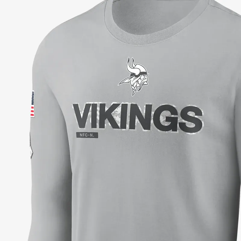 Nike Minnesota Vikings Salute To Service Mascot Edge Legend Men's Nike Nfl Long Sleeve T Shirt-2