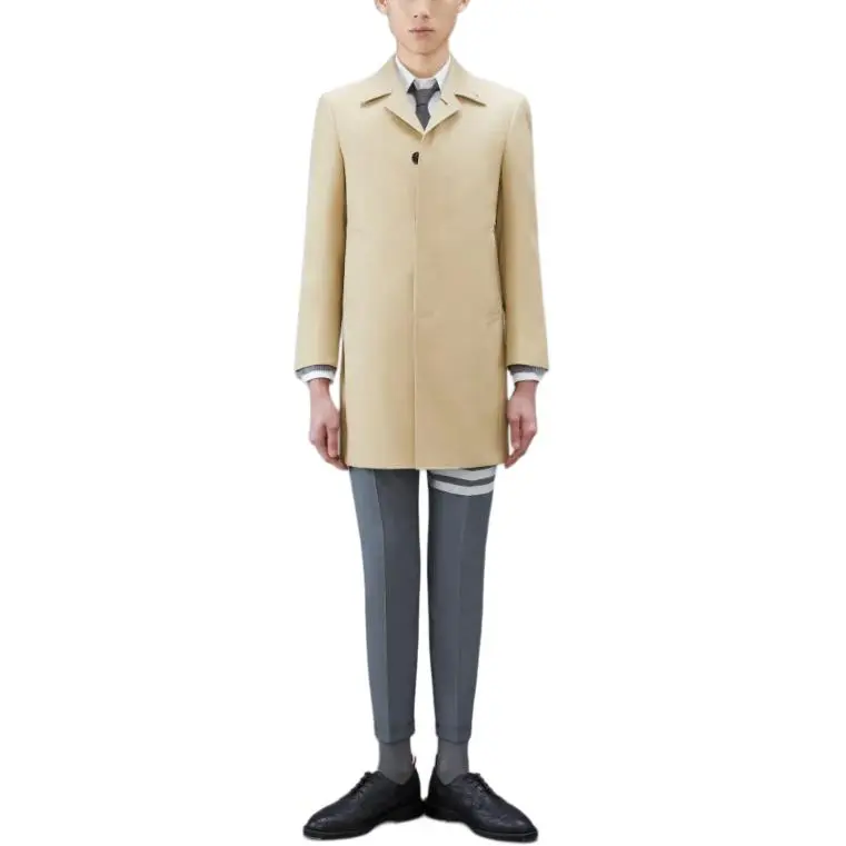 THOM BROWNE Mac Bal Collar Overcoat-2