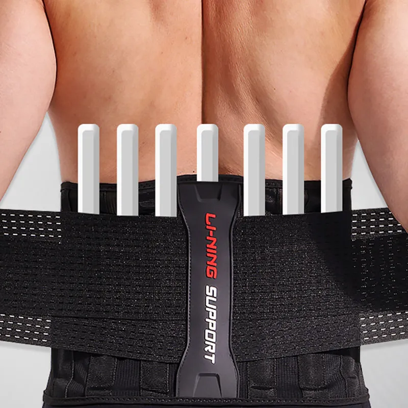 LiNing Back Support Braces Breathable Protective Compression Polyester Unisex-1