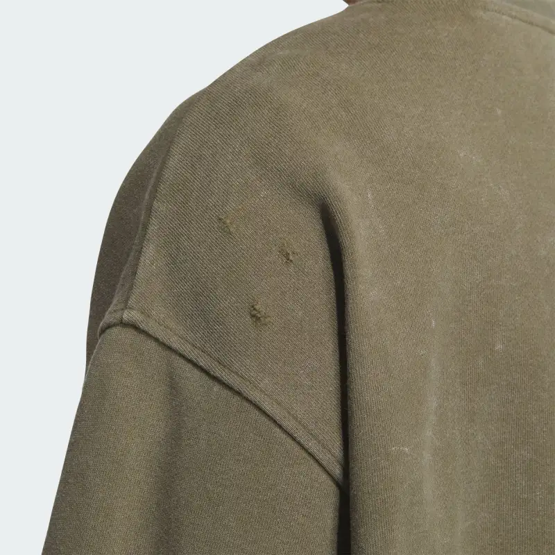 Adidas Originals WASHEDCREW SWEATSHIRT Sweatshirt Men Strata Olive Green-4