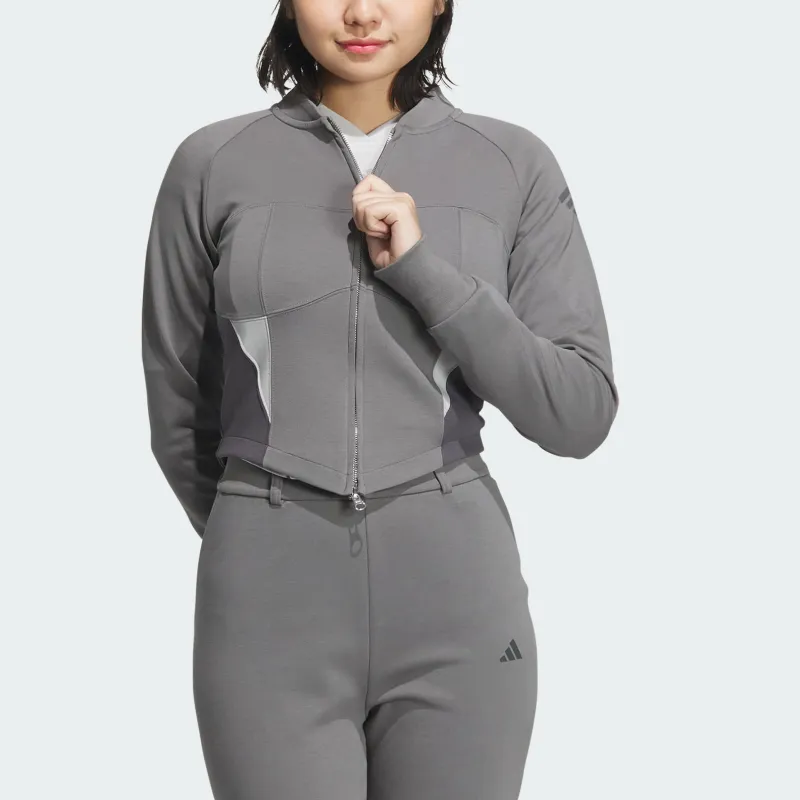Adidas Sportswear SLIM KNIT JACKET Jackets Coats Women's Gray-1