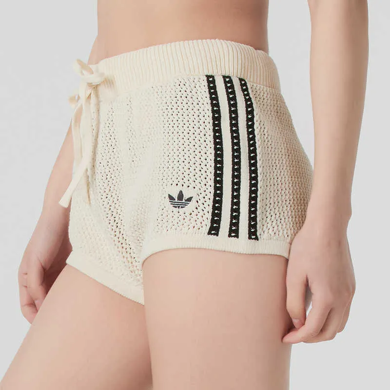 Adidas Women's Premium Crochet Sprinter Shorts Wonder White-1