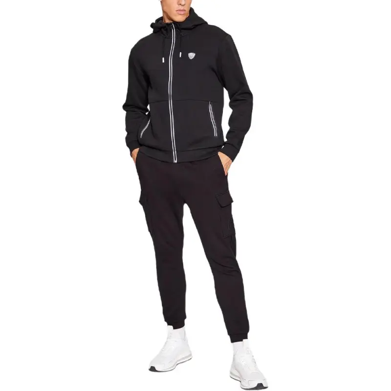 EMPORIO ARMANI Logo Patch Zip Up Hoodie-3