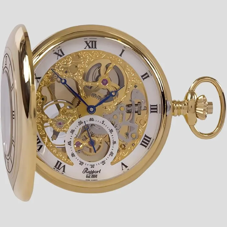 RAPPORT Mechanical Movement Metal Pocket Watch 53mm Unisex White-3