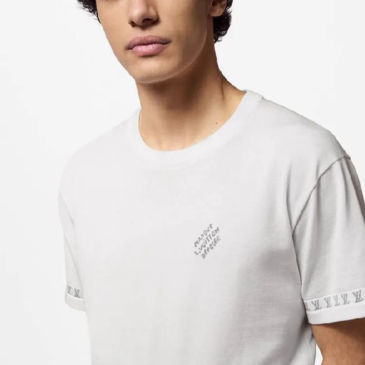 LOUIS VUITTON 1AGMIF Signature Short-Sleeved Cotton Crewneck-5