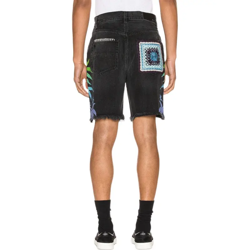 AMIRI Palm Denim Shorts Black-4
