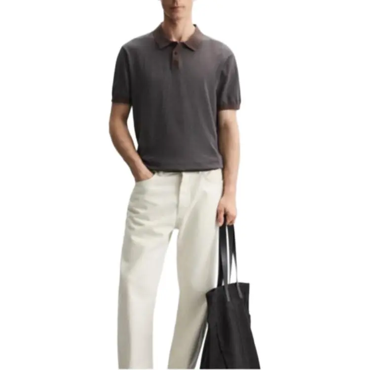 ZARA Polo Shirts Men Brown-2