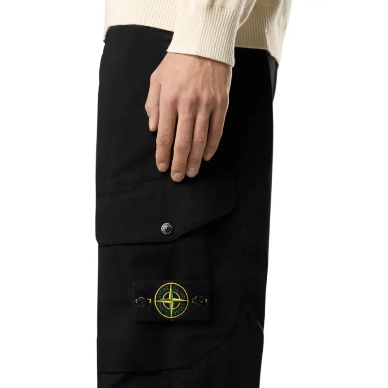 STONE ISLAND Logo Patch Regular Fit Cargo Pants-4