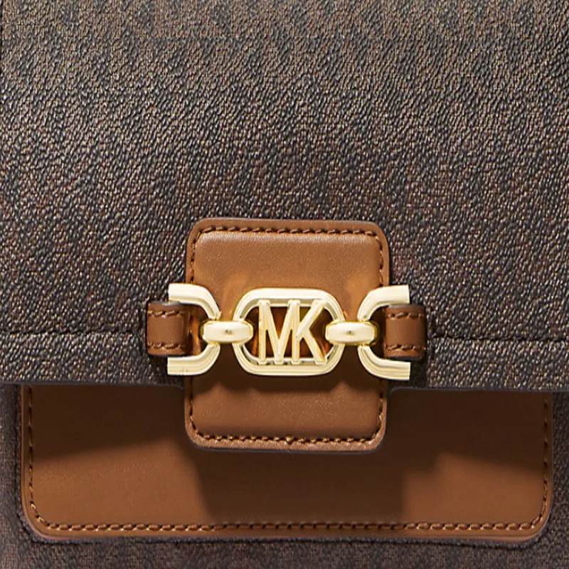 MICHAEL KORS Heather Fabric Coated Crossbody Bag Trumpets Women's Brown-3
