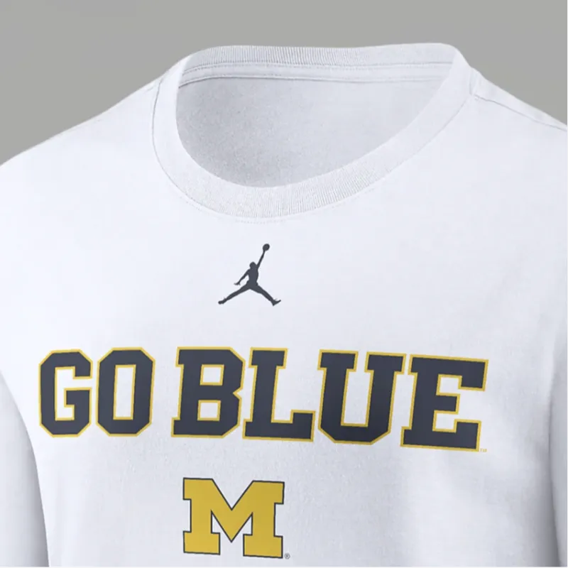 Jordan Michigan Wolverines Local Spirit Slogan Men's Jordan College Long Sleeve T Shirt-2