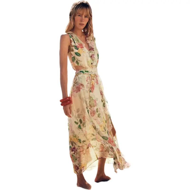 ZARA Sleeveless Dresses Women's Green-2
