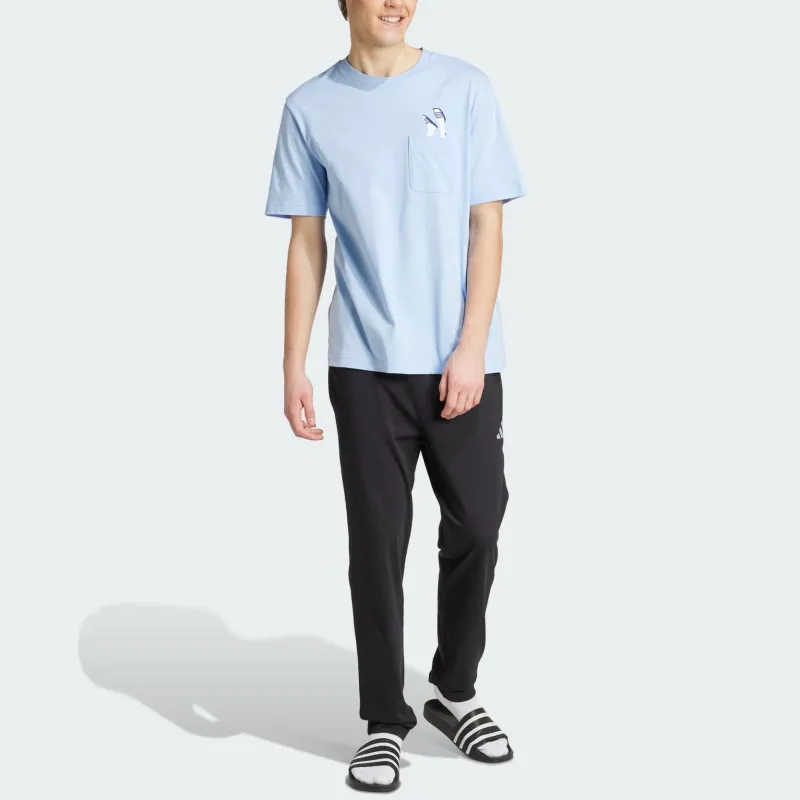 Adidas SportswearLounge SS25 T Shirt Men's Glow Blue-3