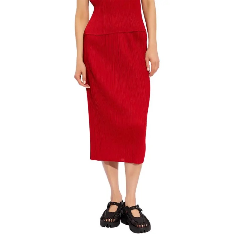 PLEATS PLEASE ISSEY MIYAKE New Colorful Basics 3 Skirt 'Red'-1