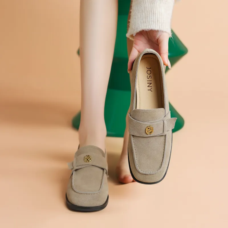 JOSINY Loafers 2.7cm Women's Brown/Gray Green-12