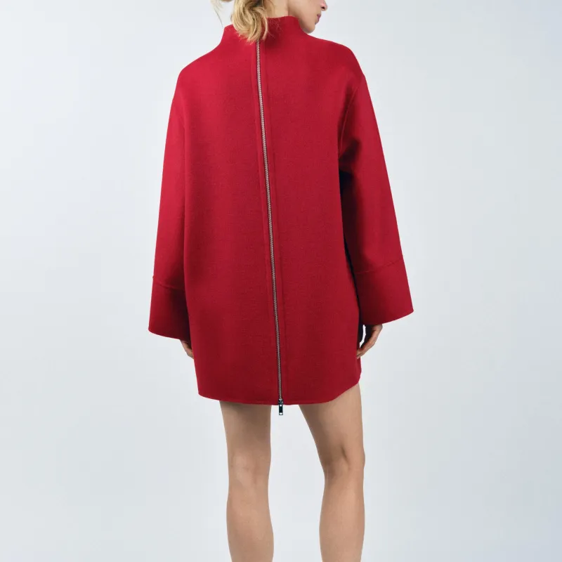 ZARA ZW Series Long-Sleeved Dresses Women's Red-4