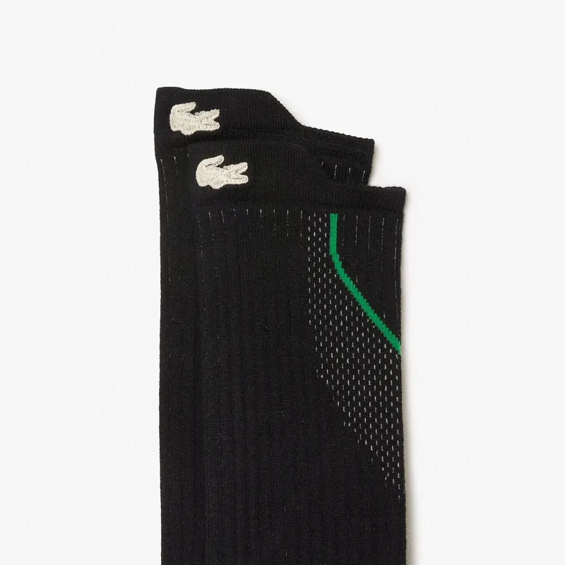 LACOSTE Mid Calf Socks Men's 1 Pack Black-2