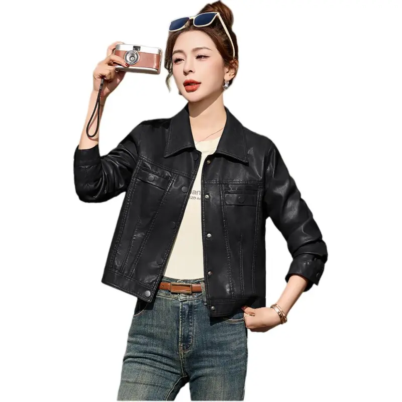 Fele.d Leather Jackets Women's-8