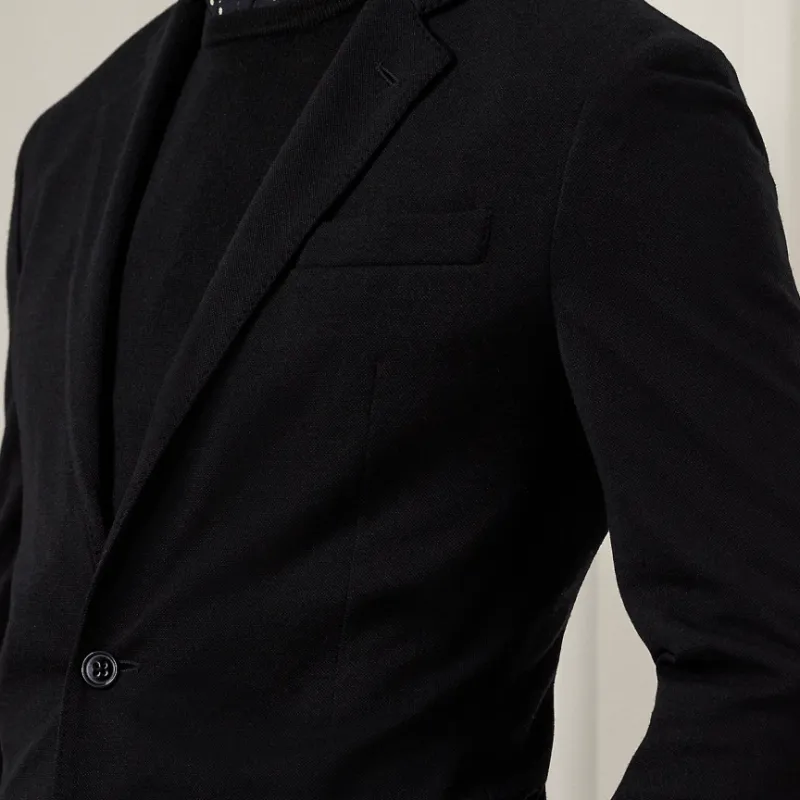 Polo Ralph Lauren Hadley Hand-Tailored Wool Sport Coat Business Suit Men's Black-3