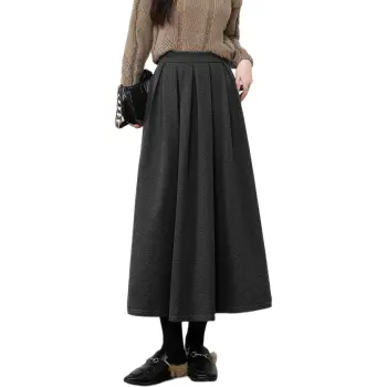 【dme】 Casual Long Skirts Women's Dark Gray