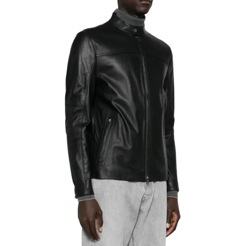 MICHAEL KORS Leather Racer Jacket-3