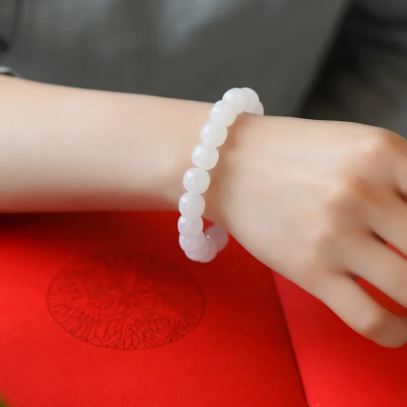 TAMINA Hetian Jade Bracelets White Jade Unisex-6