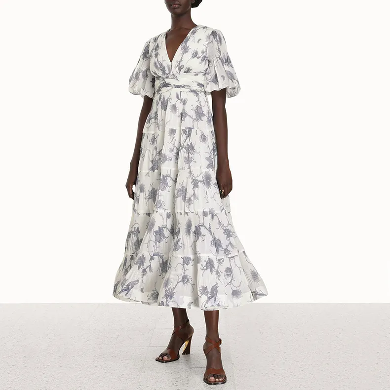Zimmermann Short-Sleeved Dresses Women's Navy Blue-3