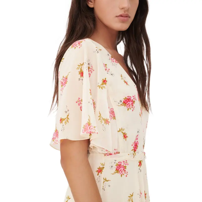 Maje Short Sleeved Dress Women's Beige-4