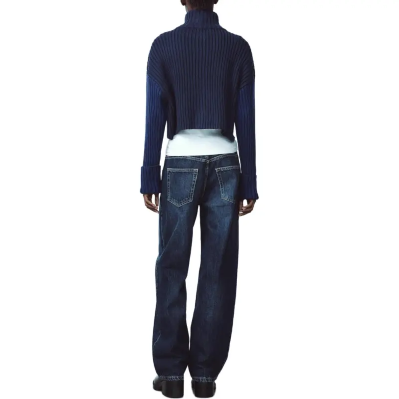ZARA Trf Jeans Women's Marine Blue-3